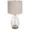 Hello Honey® 2ft. Textured Glass Base Table Lamp with White Cotton Drum Shade